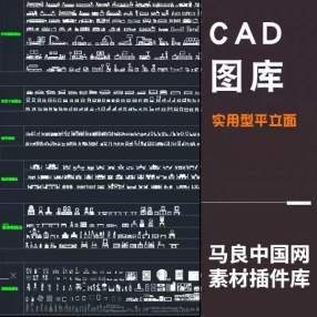 国内小型实用版 大师家装工装CAD高端室内图块图库 平立面素材