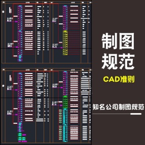 知名公司CAD制图规范 线性标准平面立面图库节点大样施工图库素材