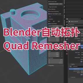 Blender插件自动拓扑 Quad Remesher