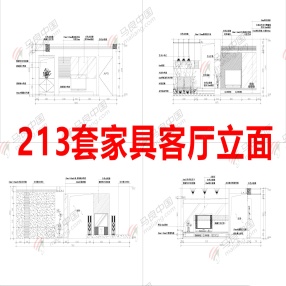 213套家居客厅立面图