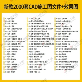 新款2000套家装设计CAD施工图纸＋效果图 （共30G）