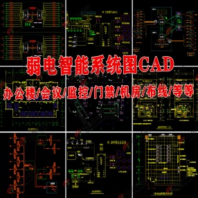 弱电智能系统CAD图（办公楼/会议/监控/门禁/机房/布线等）